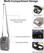 Small Crossbody Bag for Men, Mini Messenger Bag Shoulder Bag for Phone Passport - Image 3